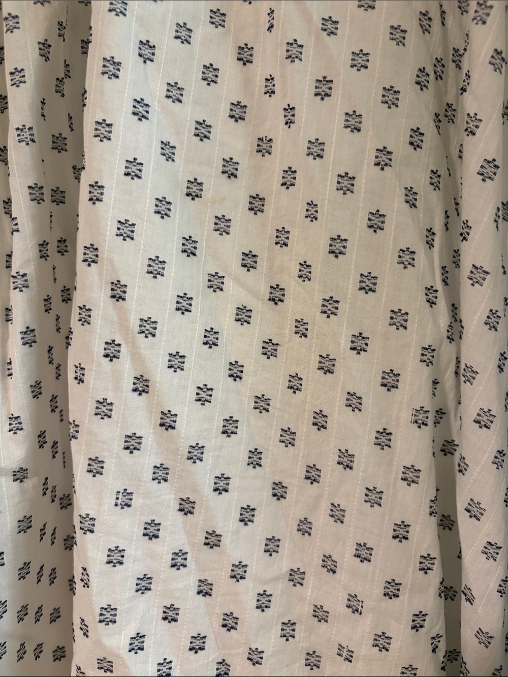 Anthropologie Katerina Button front White and Navy Midi Dress with V-Neck 2x - Picture 3 of 6